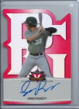 2014 Leaf Valiant Draft Perfect Game Red AUTO #PGVGP1 Greg Pickett #d 1/1