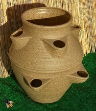 Large Garden Strawberry Planter Flower Pot Patio Tub Sandstone colour