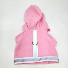 Dog XS Fleece Hoodie Harness for Pet Dog. Pink Gray Winter Apparel