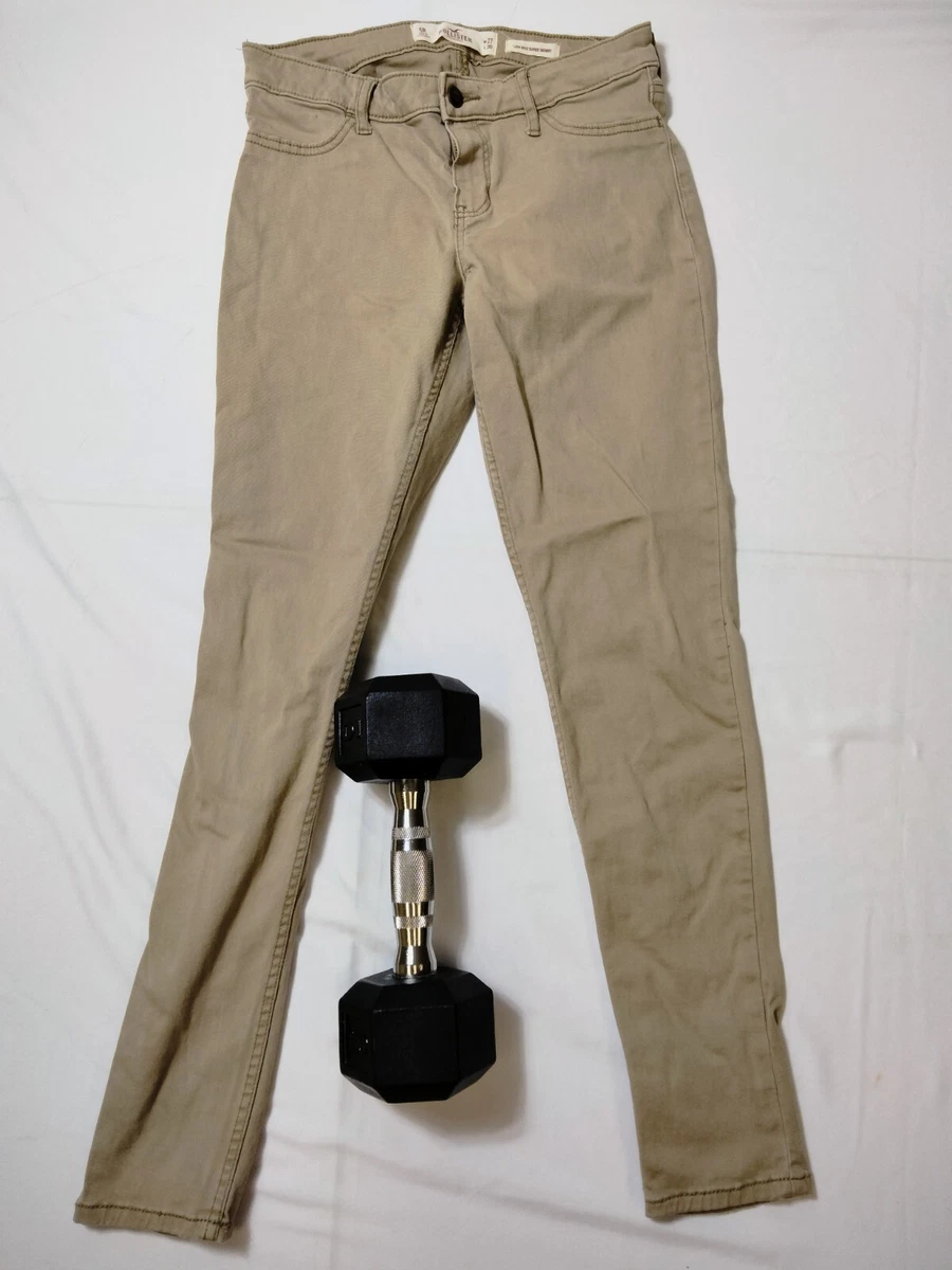 Women s HOLLISTER Khaki Low Rise Super Skinny Jeans 5R W27 L30