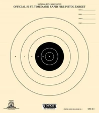 B-3 [NRA Official 50 Foot Timed & Rapid Fire Pistol Target - black(100) Tagboard