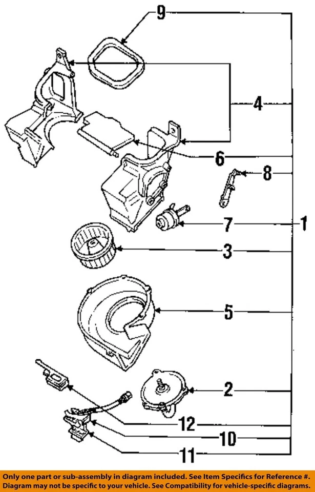 Motor soplador HVAC usado se adapta a: Subaru Xt 1986 grado A Foto 3 de 4