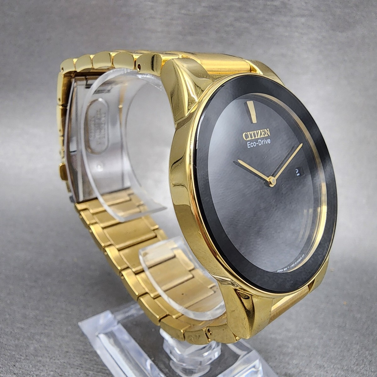 CITIZEN Eco-Drive 腕時計 ブラック/ゴールド Men's Citizen Eco-Drive® Corso Diamond Accent Gold-Tone