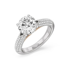 Anello 3 Ct Diamanti Oro 18K Multicolore Certificato IGI Creato in Laboratori...