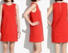 Madewell Zipper Pocket Sleeveless Dress, Orange, M