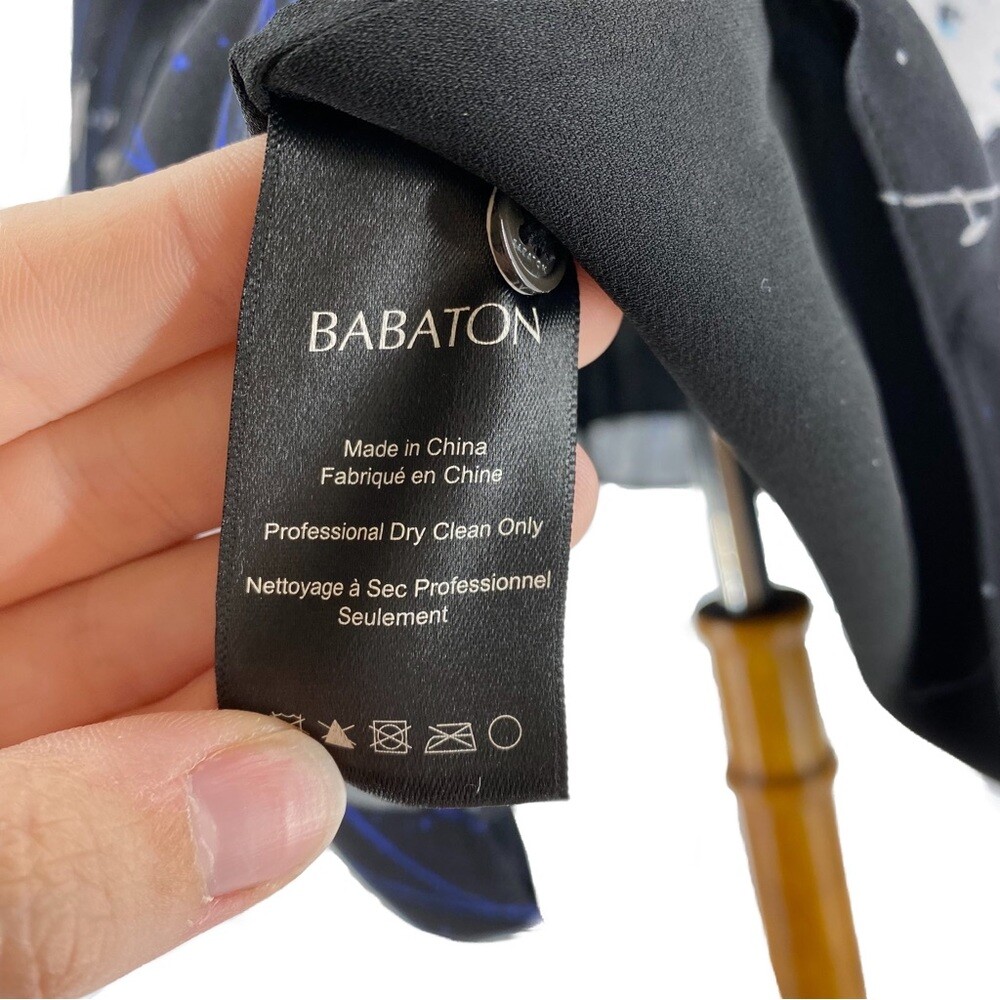 Babaton Black Patterned Button Up Long Sleeve Dre… - image 6