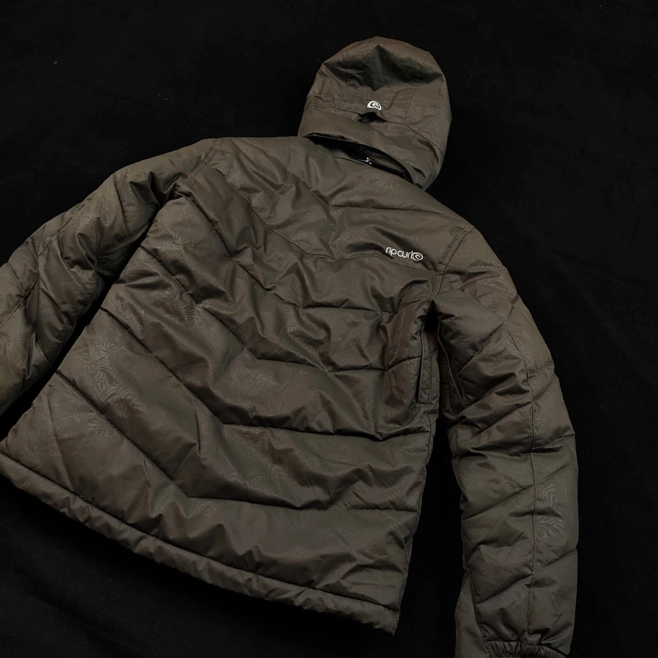 Chaqueta acolchada Rip Curl para mujer mediana caqui cremallera completa sóli... - Imagen 4 de 4