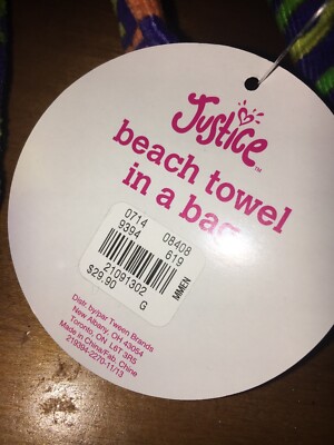 Serviette De Plage Fille Justice Avec Logo Arc-en-Ciel - Accessoire De Piscine Été