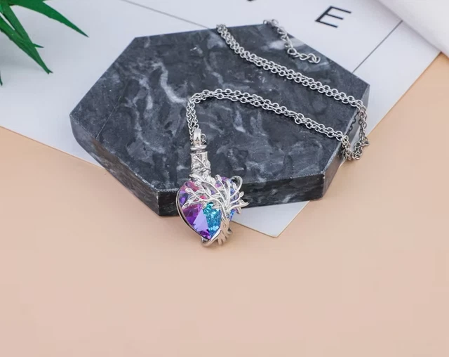 CHROME HEARTS Ciondolo KEEPSAKE CUORE ALBERO VITA URNA CENERE CREMAZIONE MEMORIALE argento 925 catena 20"