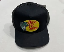 Bass Pro Shops Outdoor Fishing Trucker Hat Mesh Cap Adjustable SnapBack Black