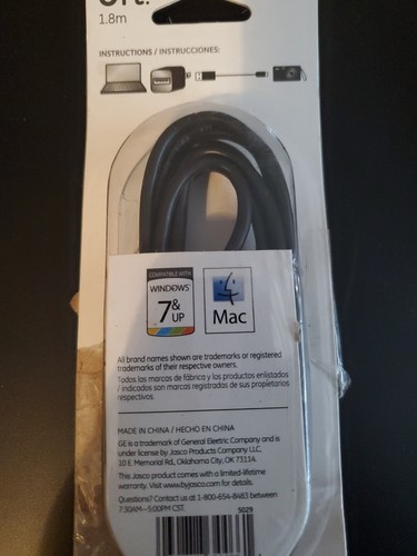 Ge 6ft Mini B Usb Charger Cable