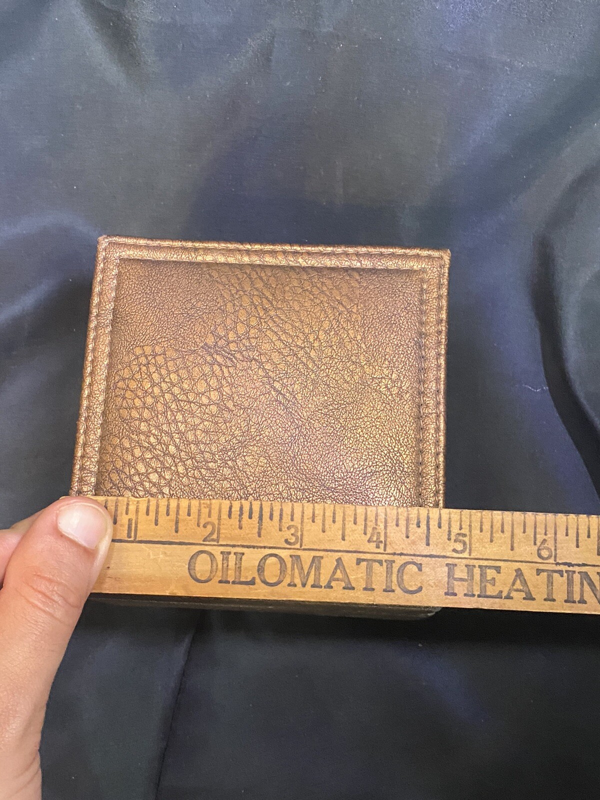 SMALL BRONZE FAUX LEATHER TUSCAN DESIGNS JEWELRY BOX 5 x 5 x 3 EUC eBay