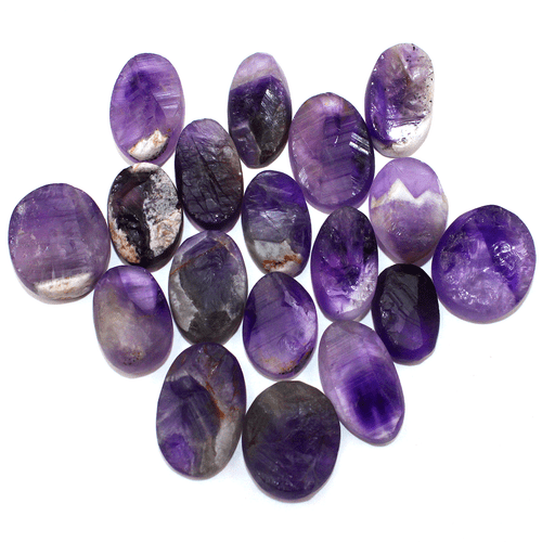 18 Pcs Natural Brazilian Amethyst Raw Face 19mm-24mm Oval Druzy Loose Gemstones - Picture 4 of 13