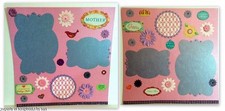 MOM Mother's Day Premade Scrapbook Pages Set of 2 Pink  Purple
