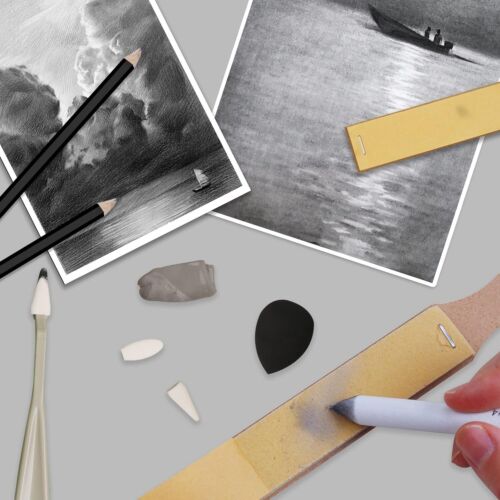HIFORNY 38-teiliges Skizzen-Zeichenwerkzeug-Set – Mischstumpf und Tortillions - Bild 7 von 7