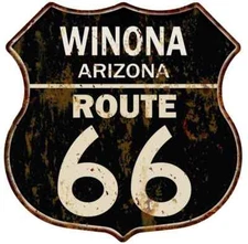 WINONA, ARIZONA Route 66 Shield Metal Sign Man Cave Garage 211110014014
