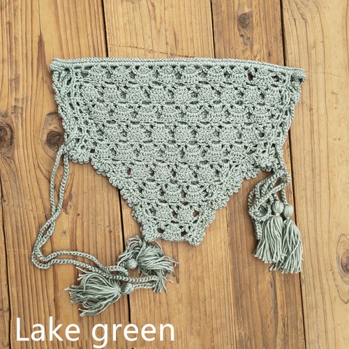 Bikini donna all'uncinetto a mano slip boho sexy vita alta pantalone bohemien - Foto 9 di 9