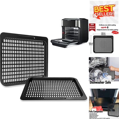 Optimized Air Fryer Cooking Trays   Dual Racks Compatible with 10qt & 12qt Ovens