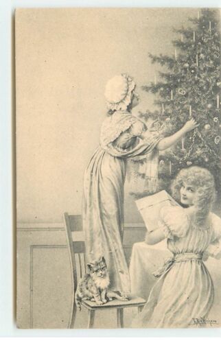 Wichera - MM Vienna #118 - Young Girls Decorating a Christmas Tree - ch - 23743 - Picture 1 of 2