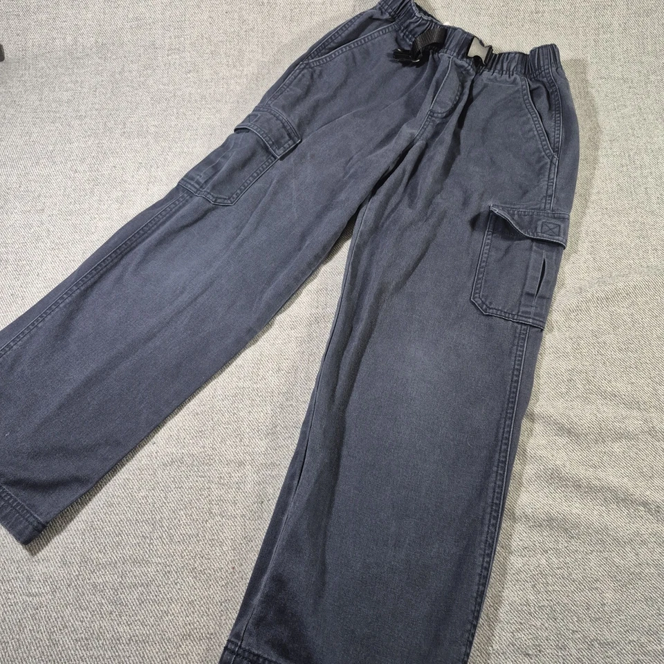 Pantalones cargo LL Bean juveniles 12 gris sarga de algodón cepillado cintura elástica recta Foto 2 de 4