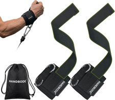 Premium Weight Lifting Straps with Cuffed D Ring for Enhanced Grip