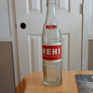 Nehi 10 fl. oz. Clear Glass Soda Bottle Red Label Collectible