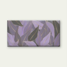 Stylish Purple Golden Leaves  Wall Art Canvas Office Home Room Framed 120x60cm