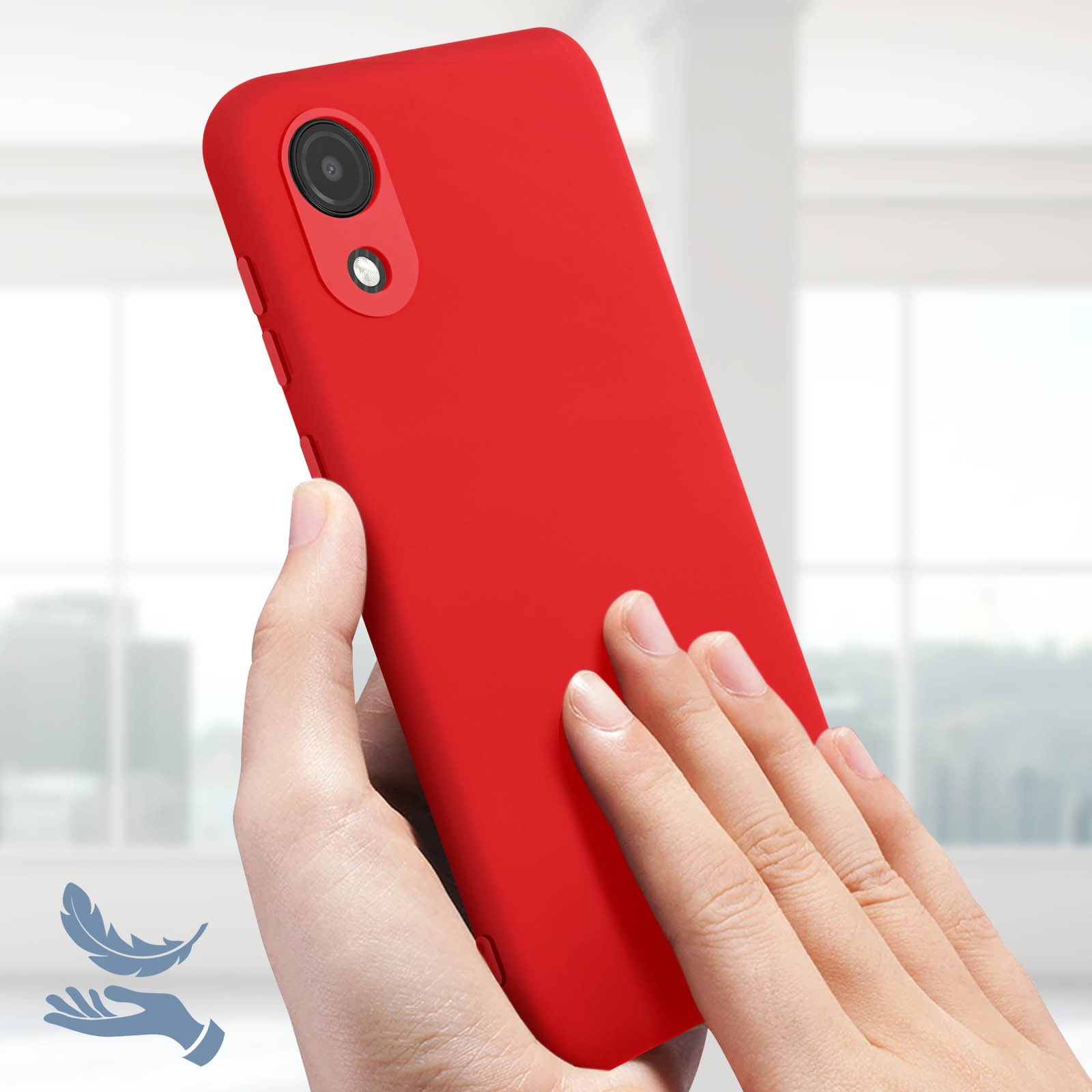 Housse Galaxy A03 Core en silicone semi-rigide Soft Touch rouge - 4