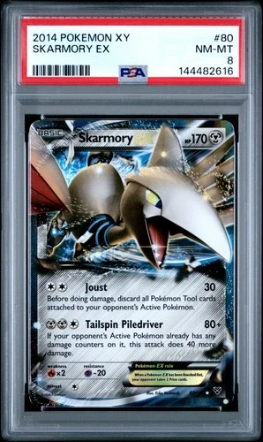 2014 POKEMON XY #80 SKARMORY EX PSA 8