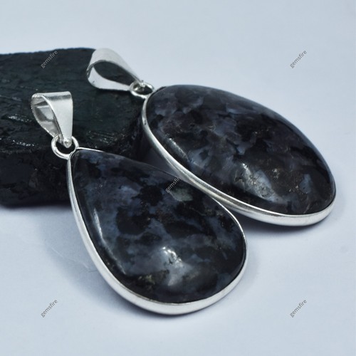 Gabru Jasper Gemstone 116 Ct Pair Pear-Oval Cut Pendant CERTIFIED 925 Sterling - Picture 5 of 12