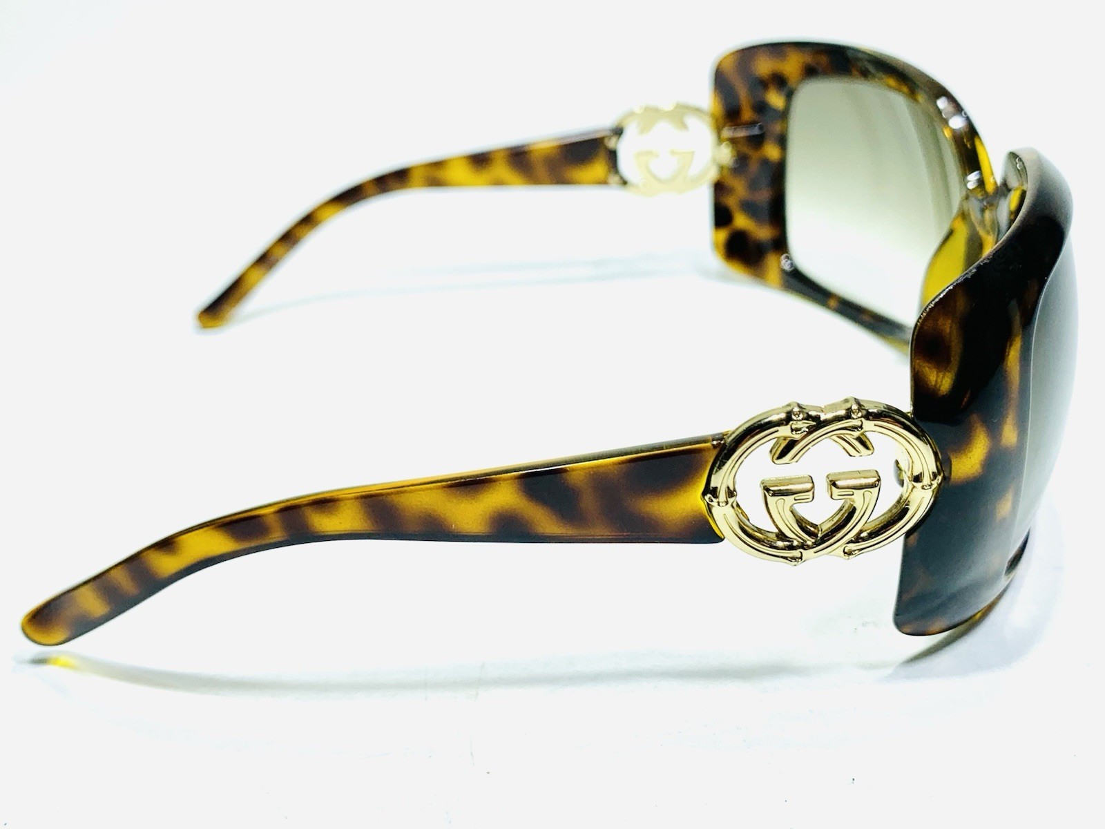 Gucci Tortoise Shell Gold Interlocking GG Logo Wo… - image 6
