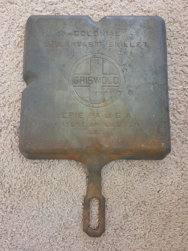 Vtg Griswold #666 Colonial Breakfast Skillet Cast Iron Pan Large Logo.