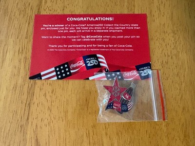 Coca Cola Bottle Pin America 250 Collectible Pin (Choose State)