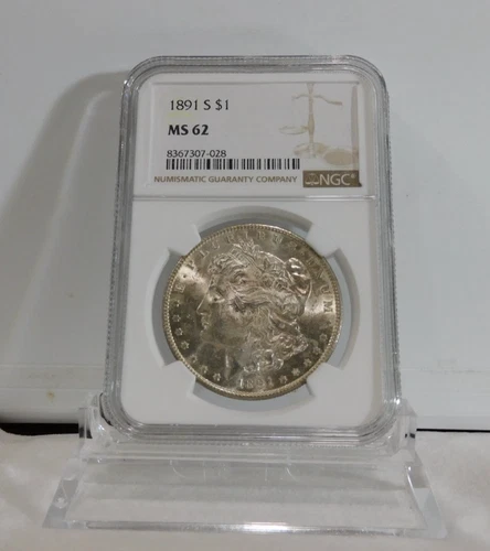 1891-S  MORGAN Silver Dollar, NGC MS-62!