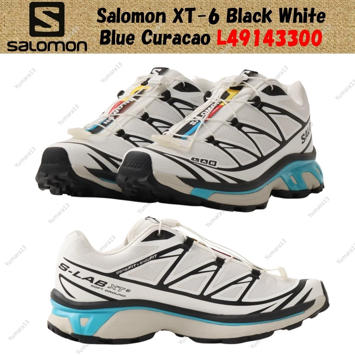 Salomon XT-6 Black White Blue Curacao for sale | eBay