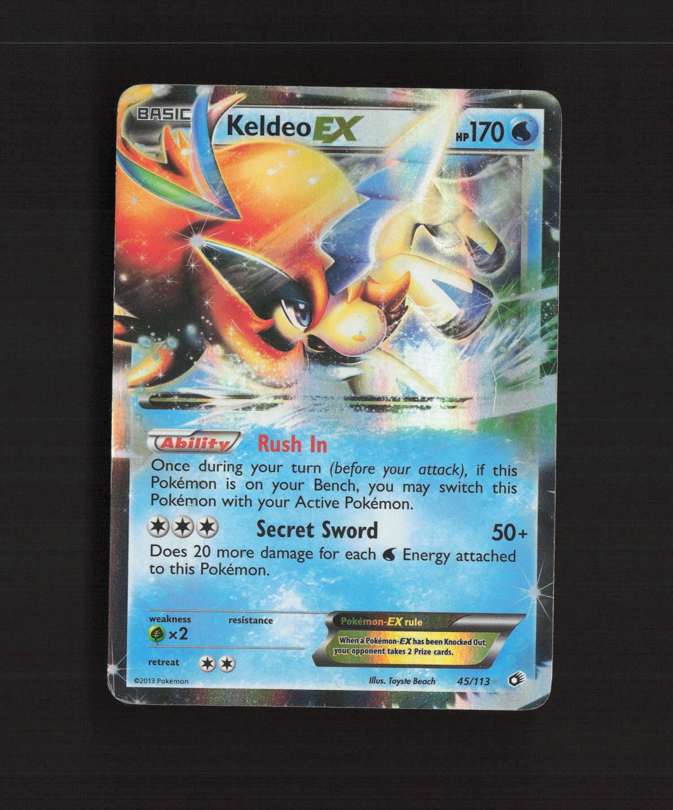 Keldeo EX 45/113 Legendary Treasures Ultra Rare Holo Pokemon Card DMG