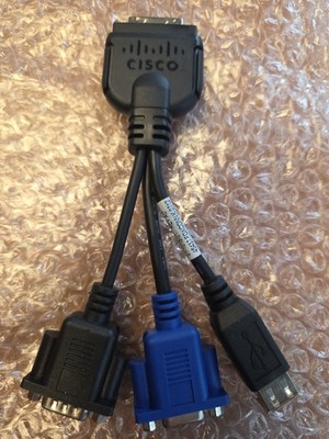 Genuine Cisco UCS Cable 37-1016-01 KVM Dongle Cable DB9 VGA USB Serial