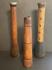 3 Vintage Wooden Spools Or Spindles