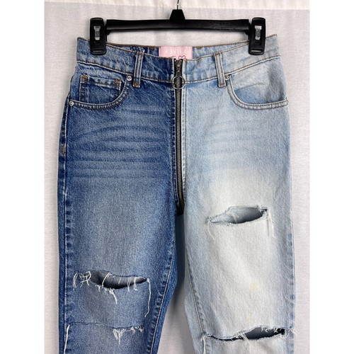 Revice Jeans Women 2 Yin Yang Tokyo Two Toned Denim Grunge Punk Indie Biker Edgy - Picture 3 of 7
