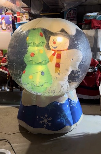Custom Gemmy 6ft Airblown Inflatable Frosty The Snowman Snowglobe Christmas