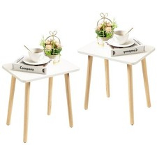 White End Tables Set of 2, Small Side Tables Accent Tables Living Room, Boho ...