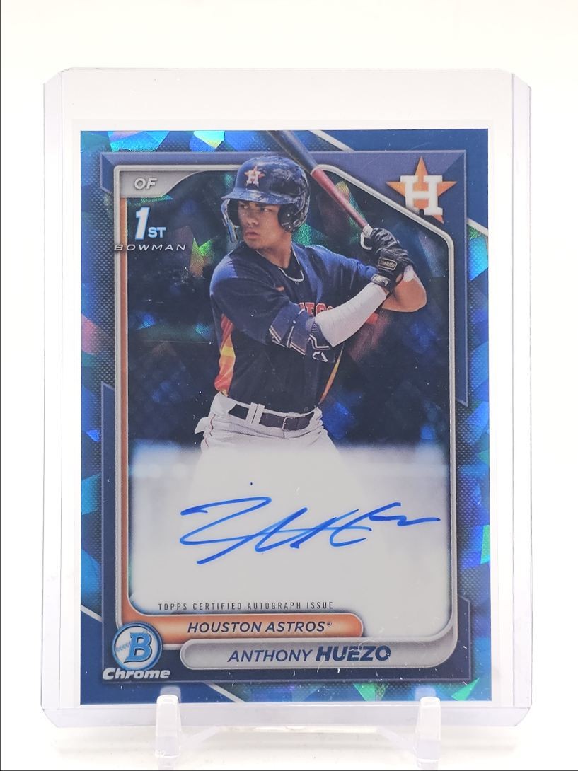 ANTHONY HUEZO 2024 BOWMAN CHROME 1ST SAPPHIRE AUTOGRAPH AUTO Q4920