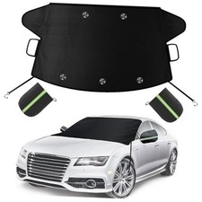Car Windshield Cover for Ice and Snow, Windshield Snow Cover, Standard Black
