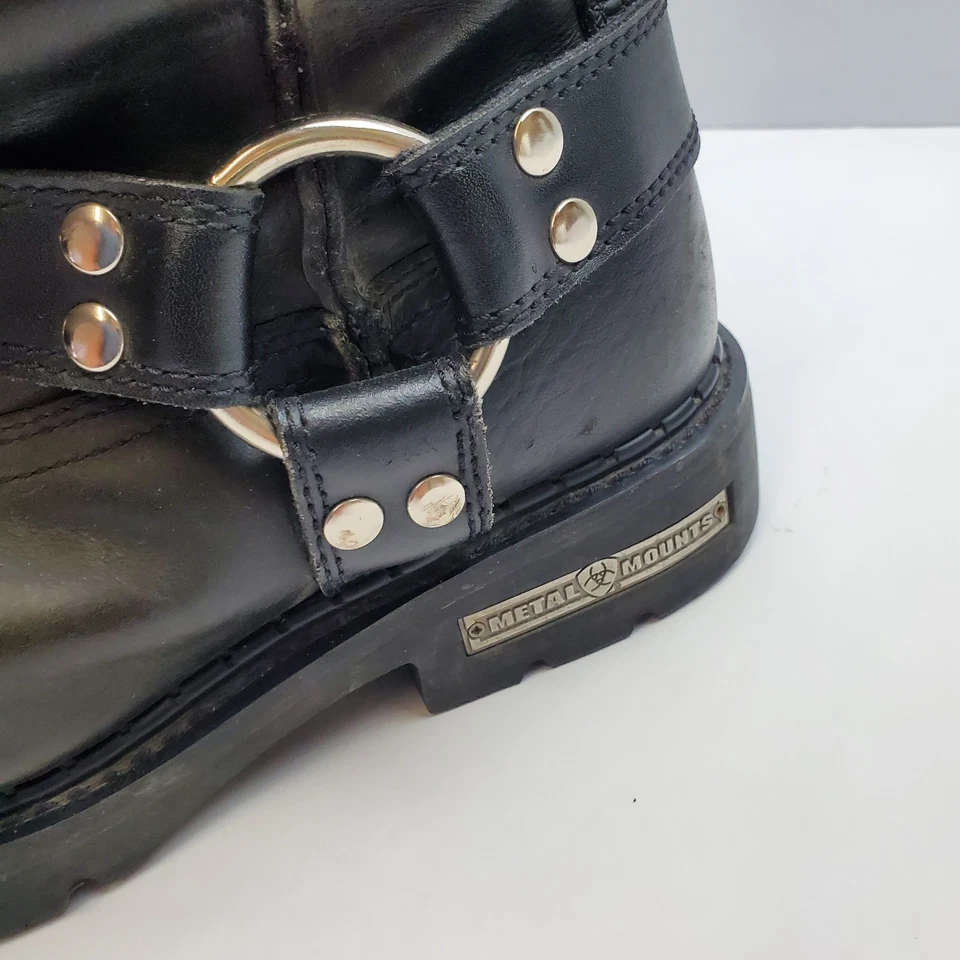 Ariat Metal Mounts Waterproof Motorcycle Harness Black Leather Boots Mens 9D - Image 3 of 4