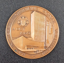 MEDAGLIA VISITA DI PAPA PAOLO VI° NEGLI STATI UNITI PAPALE VATICANO