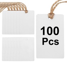 100Pcs Clear Plastic Shipping Tags, 2" x 1" Labeling Tags with Thread & Wire