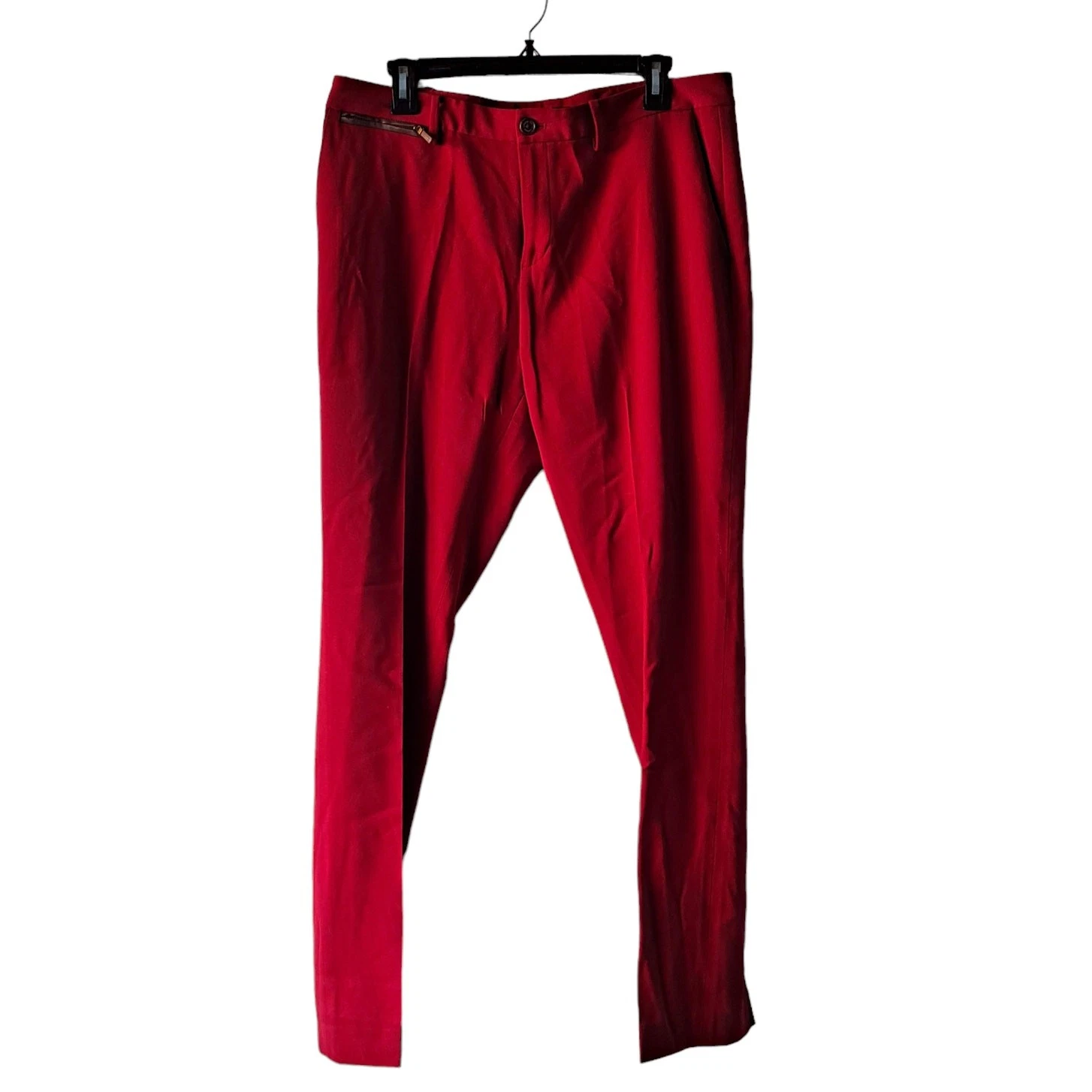 Lauren Ralph Lauren Womens Red Straight Leg Wool Pants w Trim Pockets - Size 12
