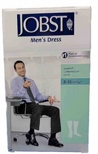 Jobst Men's Medium Black Dress Knee Socks Support Compression 8-15 mmHg New