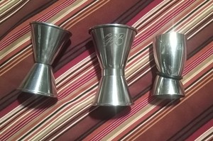 Professional 3-Piece Stainless Steel Jigger Set 1/2oz – 2oz – Godinger GB Etched