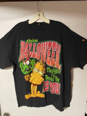 VTG 90 s Garfield This Halloween I Thought I d Dress Up As You T-Shirt L